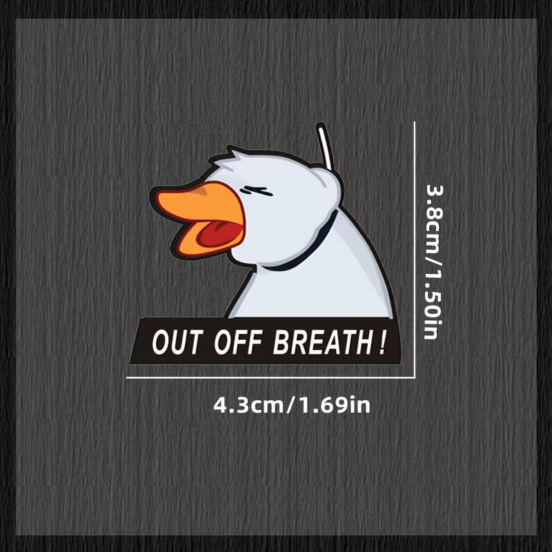 Autocollant de vélo « Funny Tired Duck » « Out Of Breath », autocollant en vinyle imperméable pour c