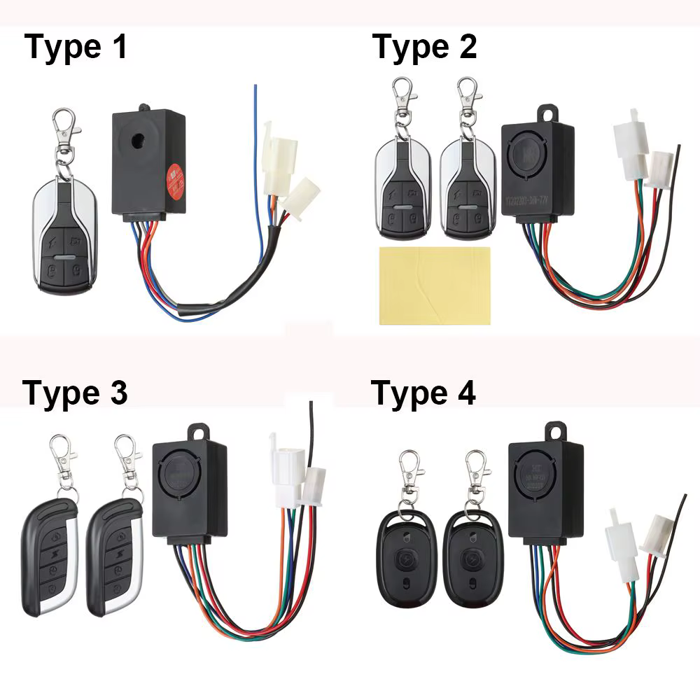 Système d'alarme de sécurité antivol pour vélo électrique, 36-72V, deux télécommandes pour moto Scoo