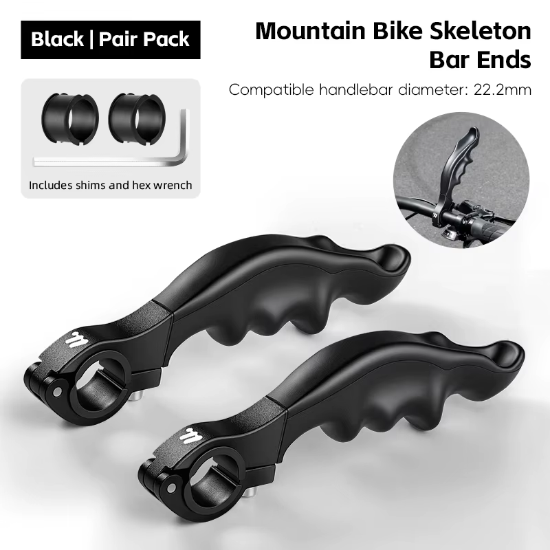 WEST BIKING Embouts de Guidon VTT Ergonomiques Anti-Choc Antidérapants en Aluminium – Extensions de 