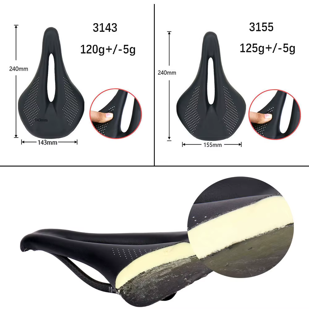 ELITA ONE selle en carbone Super légère 240x143/155mm 96g vtt vélo de route coussin en cuir siège de