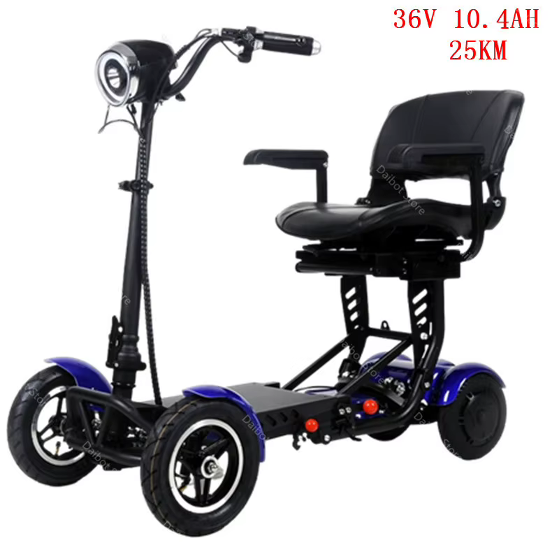 Scooter de mobilité pliable 4 roues pour personnes âgées Scooter électrique pliant à double moteur 5