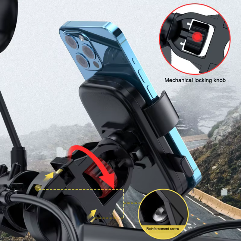 Support de téléphone antidérapant 360 ° Support de téléphone de vélo rotatif et réglable pour le c