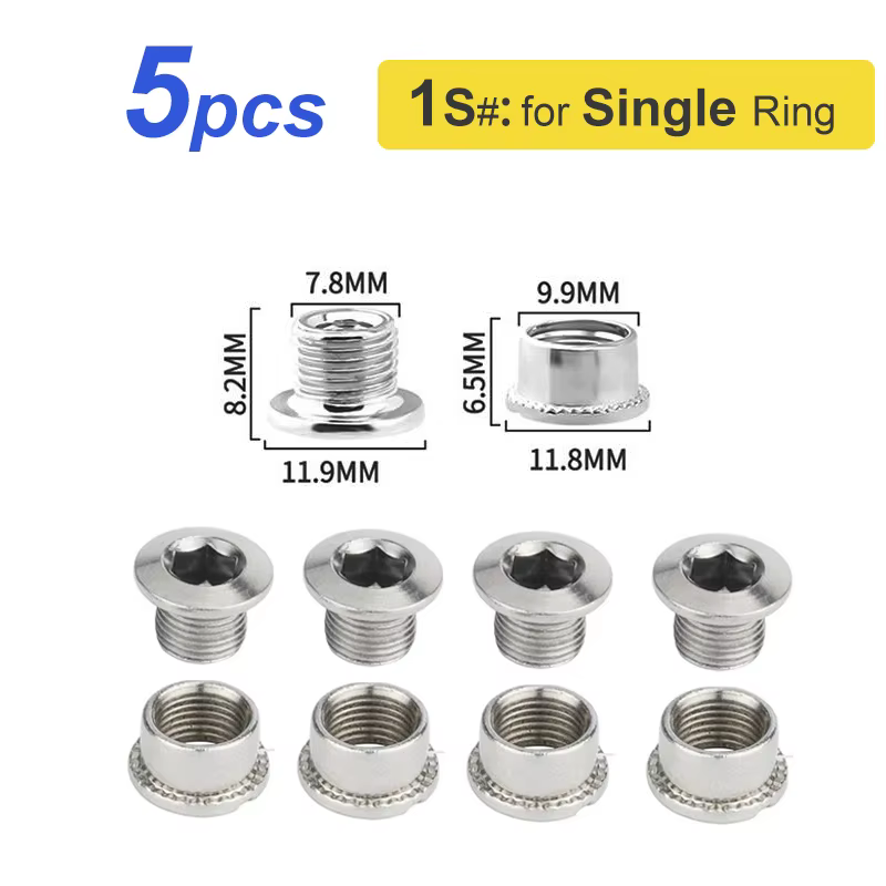 Boulons de plateau de vélo M8, pour plateau simple à Double Thriple, écrou de fixation de pédalier d