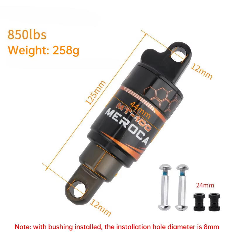 Amortisseur arrière de ressort d'huile de vélo pour VTT Suspension arrière vtt 125 150 165 190mm amo