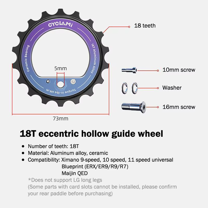 Poulie creuse 18T pour vélo de route R8000 R7000 L-TWOO ERX ER9 R9 R7, guide de dérailleur arrière à