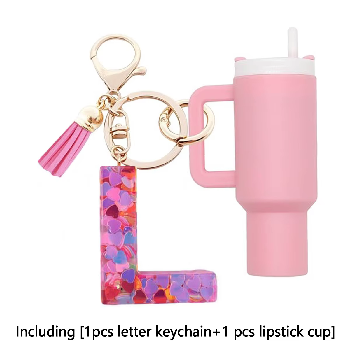 1 ensemble d'accessoires Stanley Cup, mini porte-clés pour femme, accessoires lettre initiale, acces