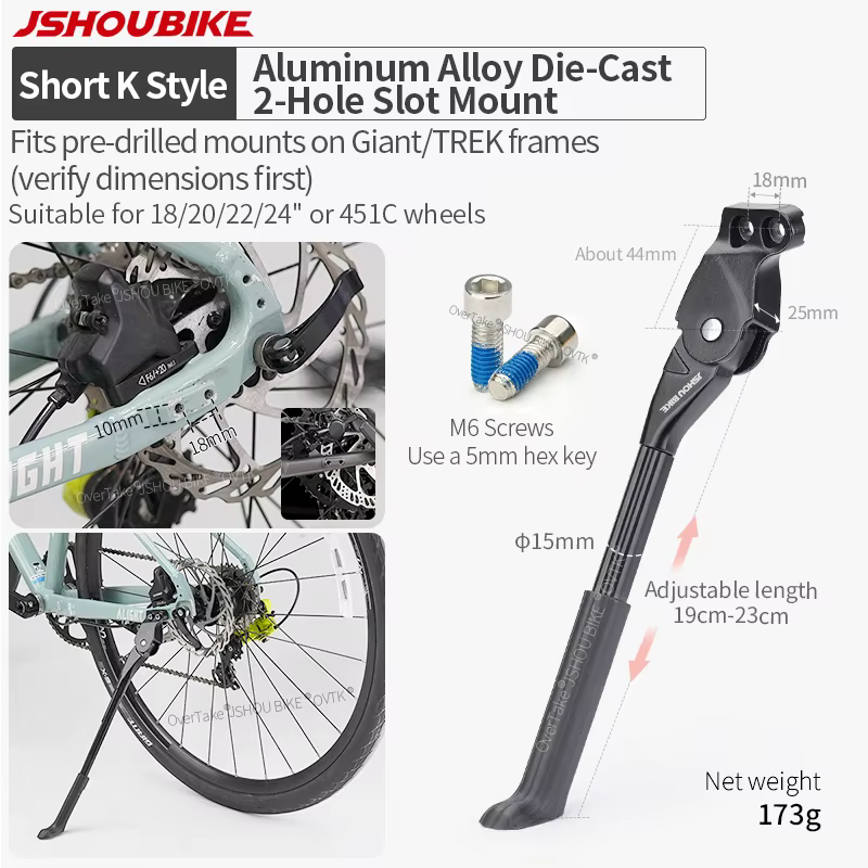 JSHOUBIKE Nouvelle génération de béquille de vélo réglable en alliage d'aluminium pour GIANT ATX XTC