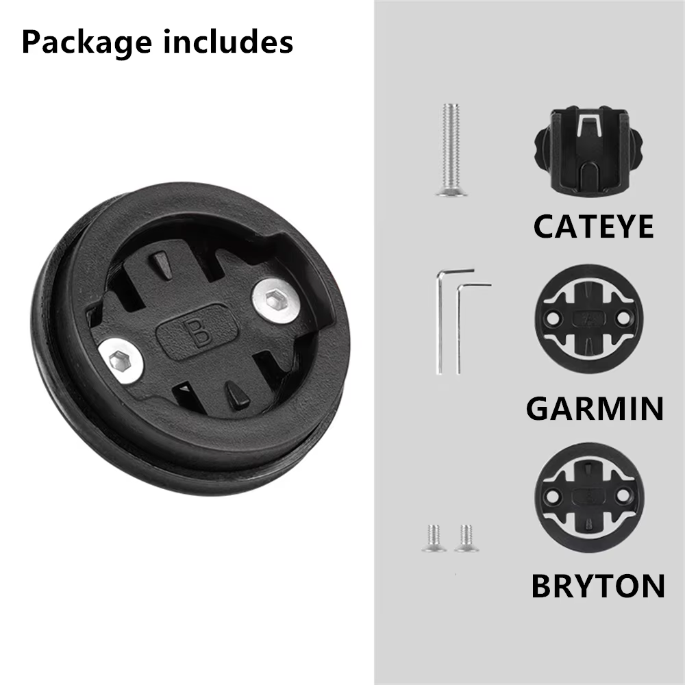 BKPTX support d'ordinateur à capuchon supérieur tige de vélo de route vtt pour Garmin/Bryton/Cateye 