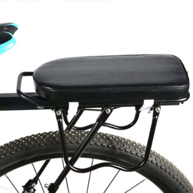 Siège arrière de vélo en cuir PU, coussin souple, support arrière résistant à l'eau, siège pour enfa