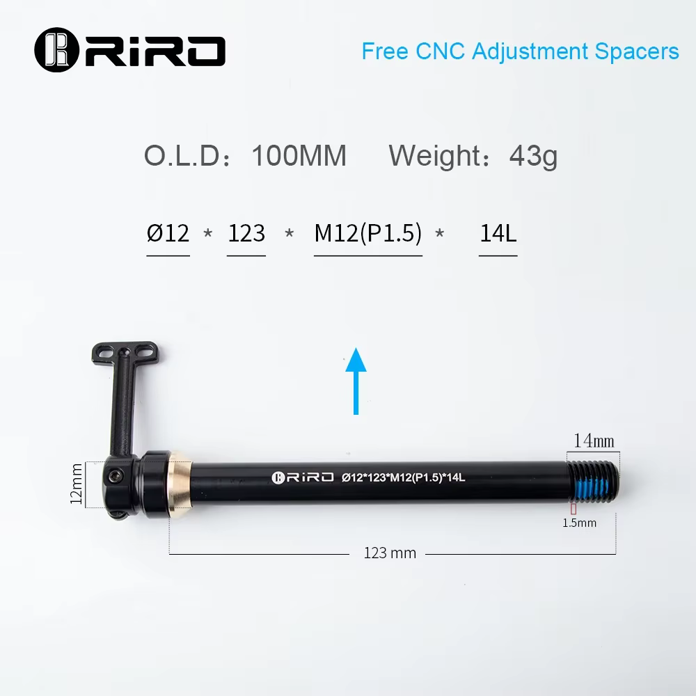 RIRO vélo caché dégagement rapide baril tige d'arbre 12/15MM ultraléger en alliage d'aluminium QR vt