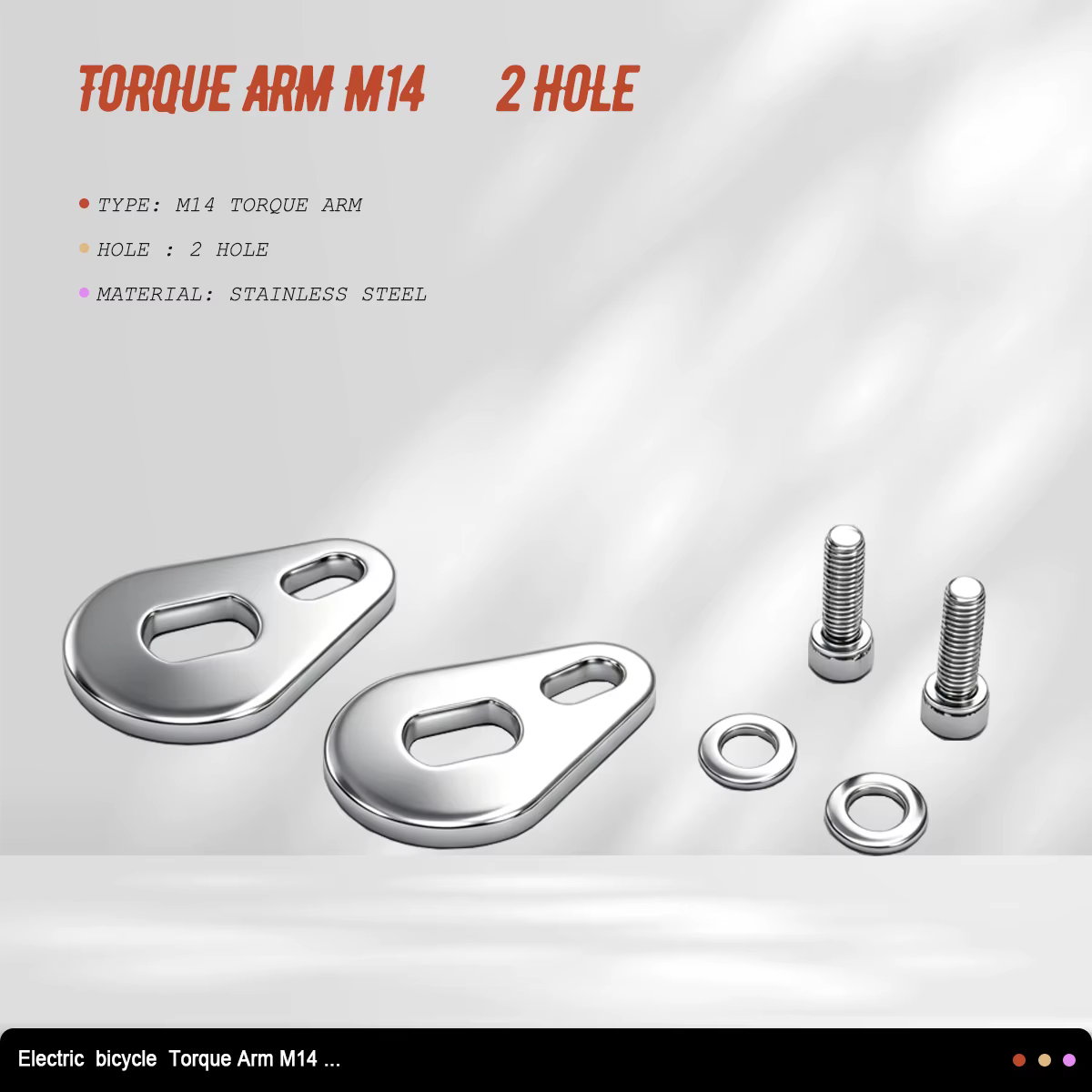 Accessoires pour vélos électriques, bras de couple Moment Arm, bras de couple M14, bras de couple à