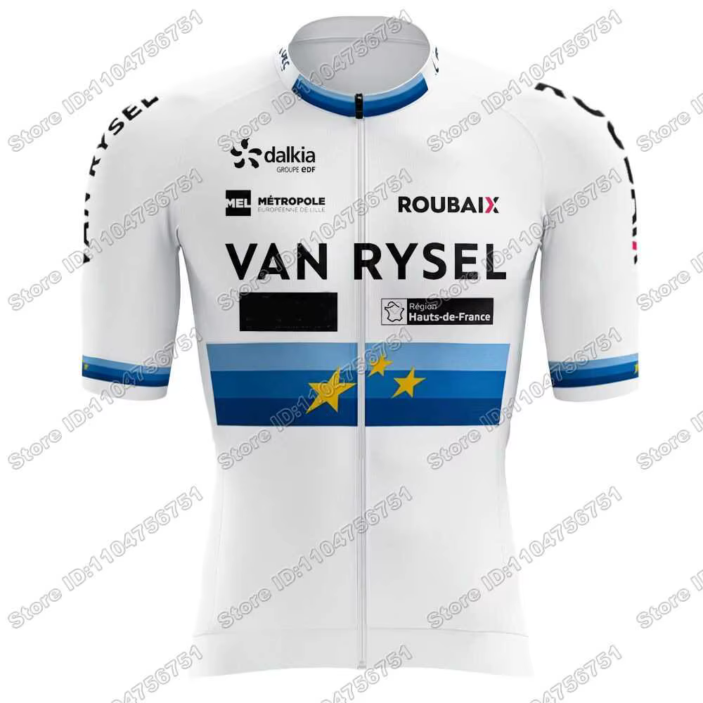 Maillot de Cyclisme Équipe Van-Rysel-Roubaix 2026 Champion d'Europe,Vêtements de cyclisme France Tou