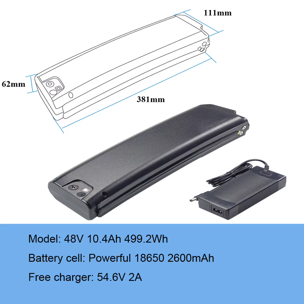 Batterie intégrée pliable pour vélo électrique 48V 14Ah pour vélo électrique JOBOBIKE Eddy E-tek Tek