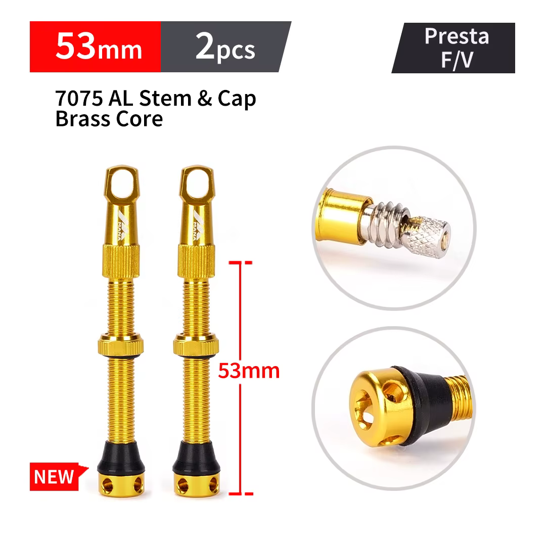 MANA 1 paire de Valve Presta de vélo 40/53/63/78/100mm 7075 en alliage d'aluminium pour route sans c