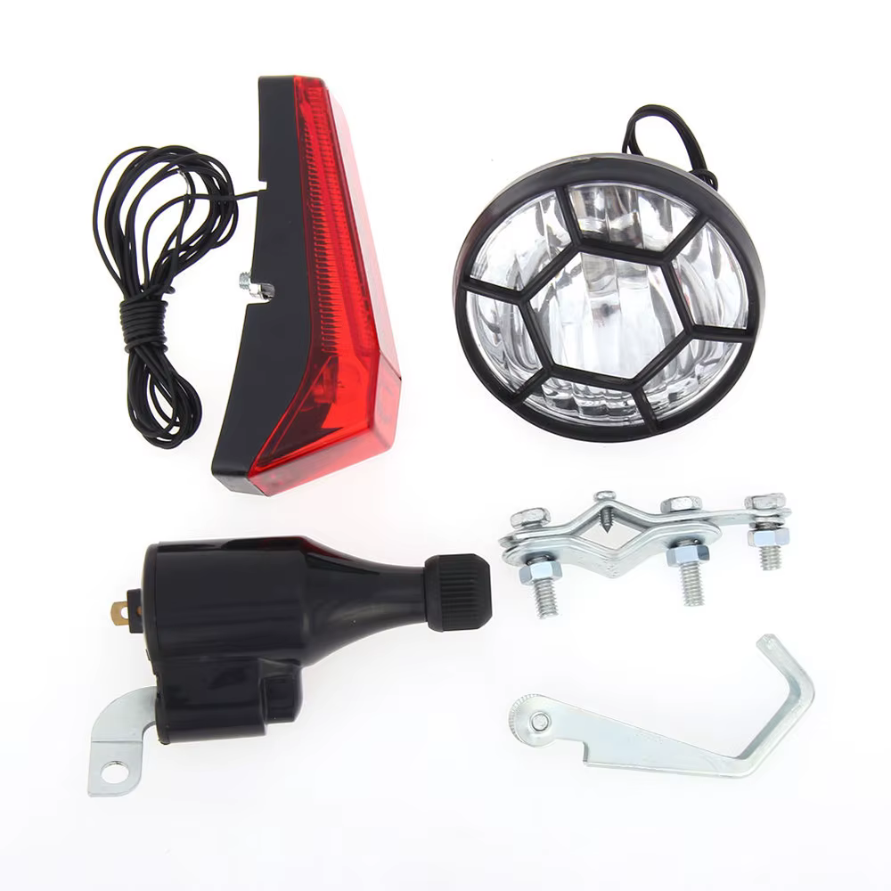 Kit de feux de sécurité pour vélo, phare avant, feu arrière, Dynamo, feu arrière de sécurité pour ro