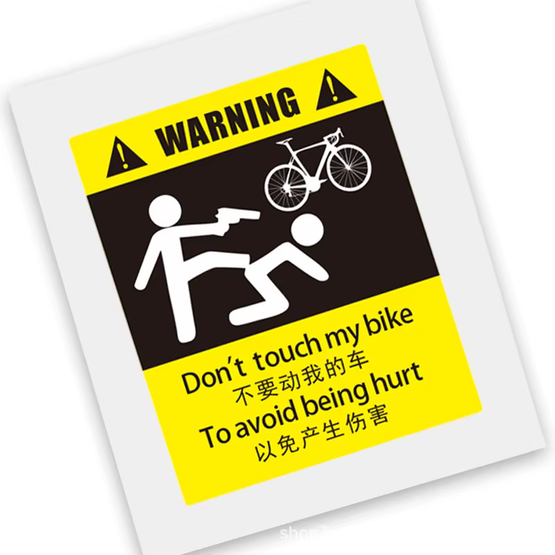 Autocollant en iode drôle WhatsApp 'T TOUCH MY BIKE, étiquette décorative de vélo électrique de rout