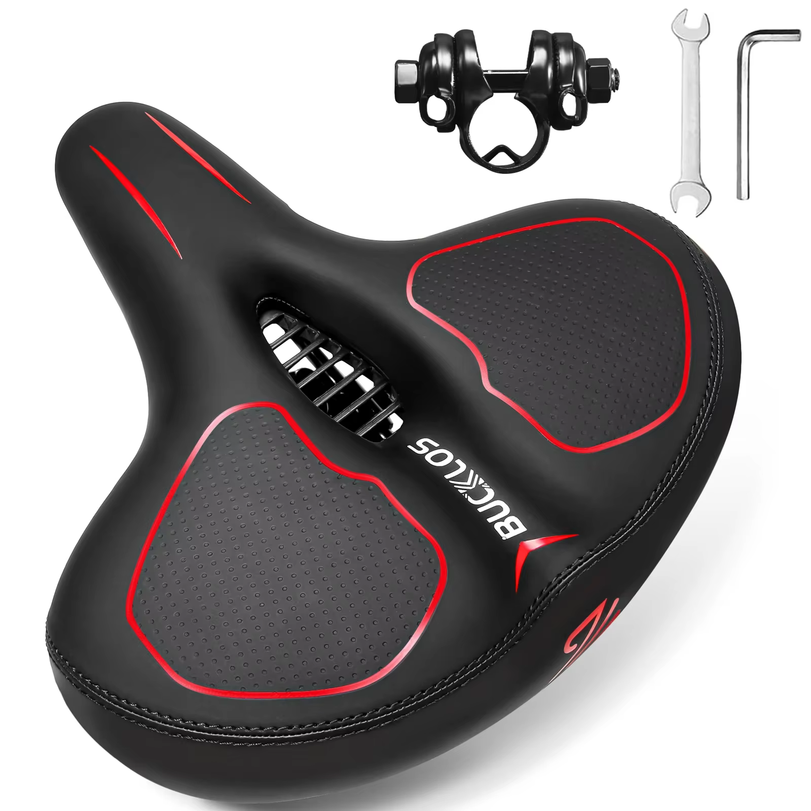 BUCKLOS selle de vélo surdimensionnée absorption des chocs élargir épaissir selle de vélo ergonomiqu