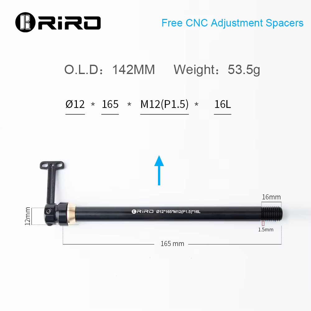 RIRO vélo caché dégagement rapide baril tige d'arbre 12/15MM ultraléger en alliage d'aluminium QR vt