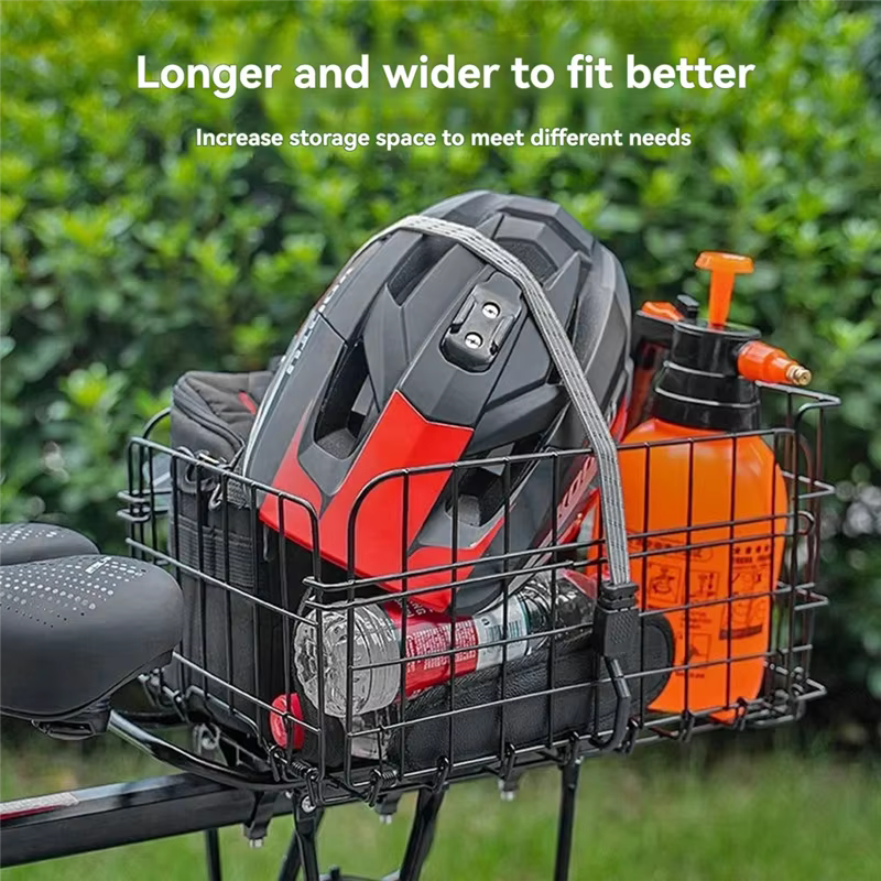 Panier de vélo avant/arrière, panier de vélo pliant avec sac de doublure amovible pour vélo rapide