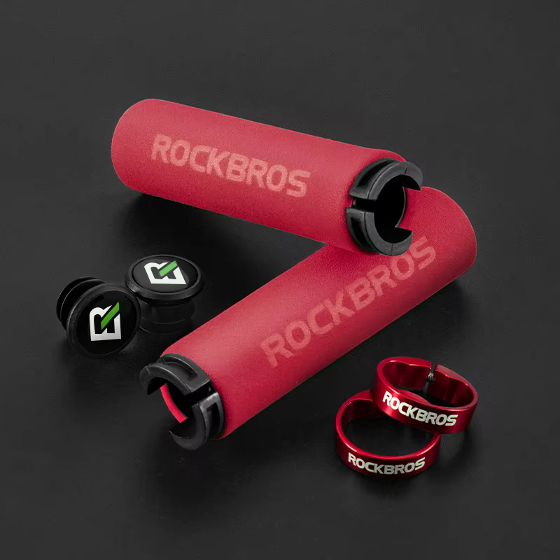 Poignées de vélo ROCKBROS antidérapantes et antichocs en éponge, poignées de guidon pour VTT et vélo