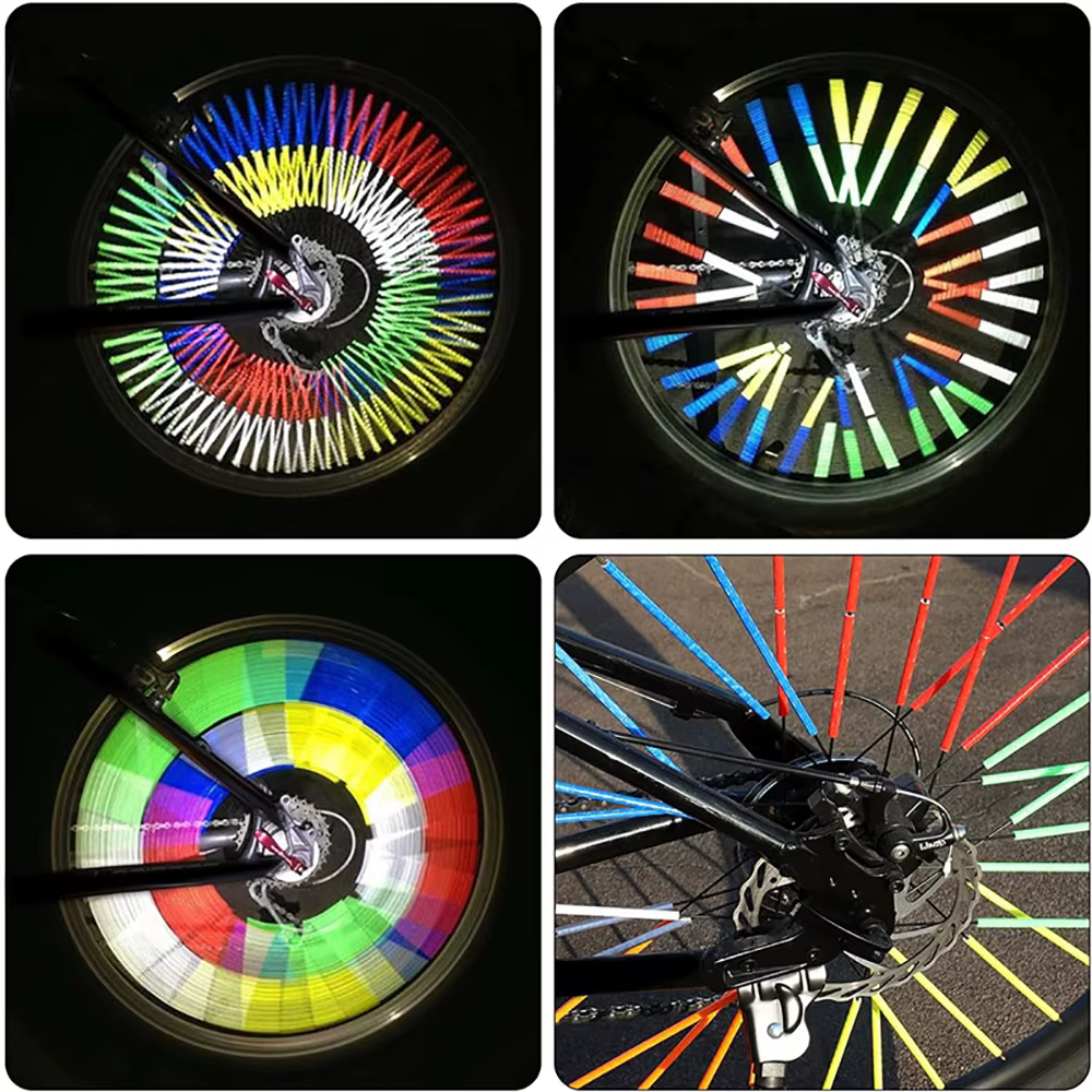 12 pièces ~ 96 pièces rayons de roue de vélo réflecteurs bricolage vélos rayons réflecteur 8cm cycli