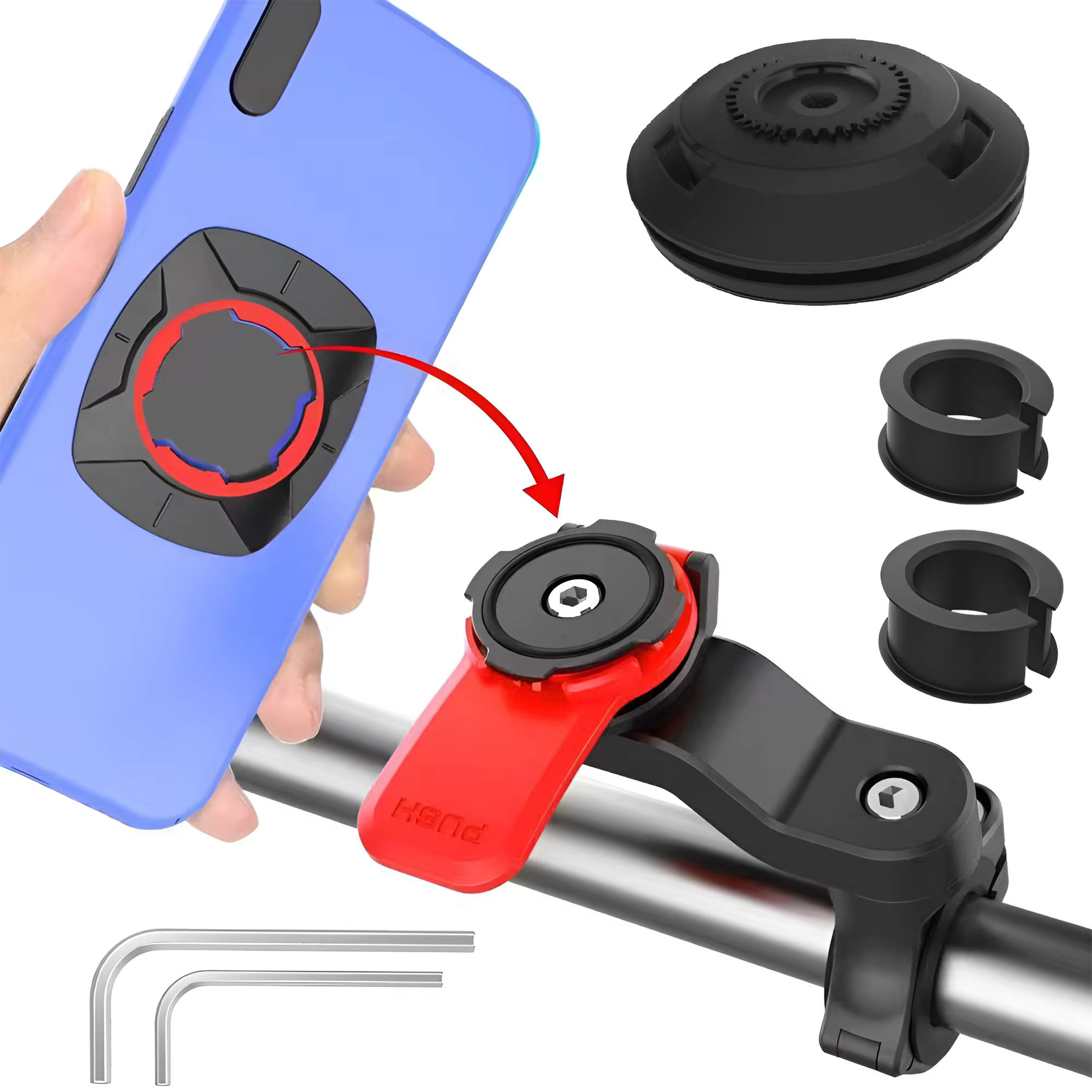 Support universel pour vélo et moto, support de téléphone portable pour VTT 360 ° Rotatif pour VTT
