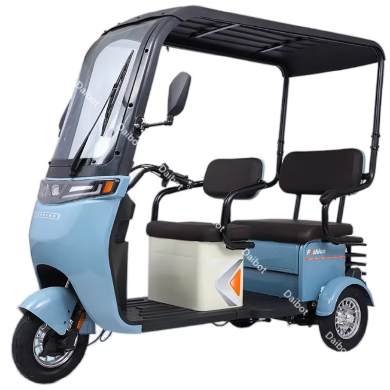 Scooter électrique vélo Parent enfant 3 roues avec toit 3 sièges longue portée 50KM pour adultes fem