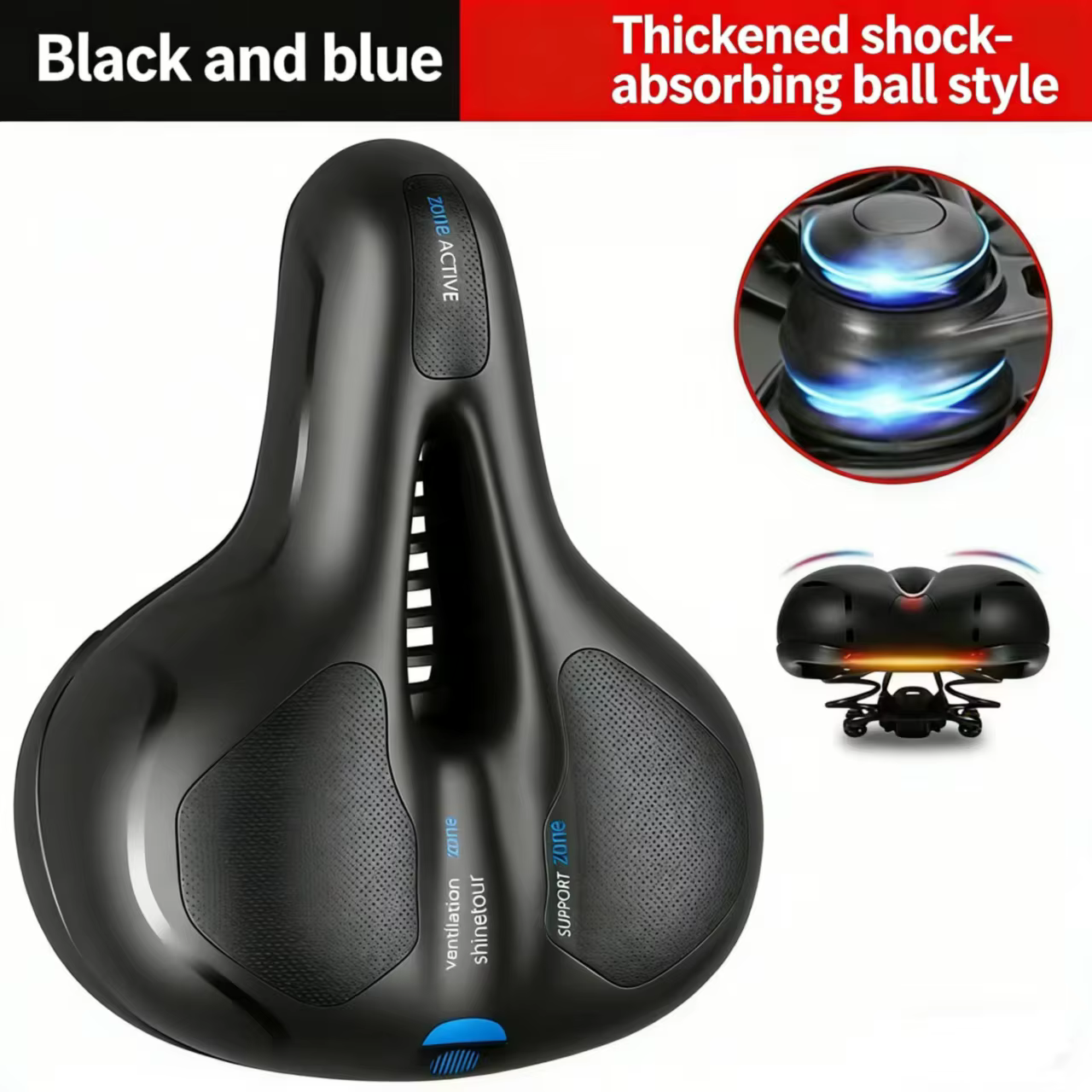 Siège de vélo à double absorption des chocs pour femmes et hommes, siège de vélo de montagne confort