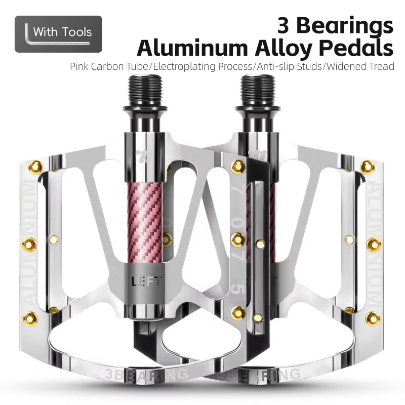 Pédales de vélo WEST BIKING à 3 roulements, aluminium électroplaqué, VTT, vélo de route, tube en fib