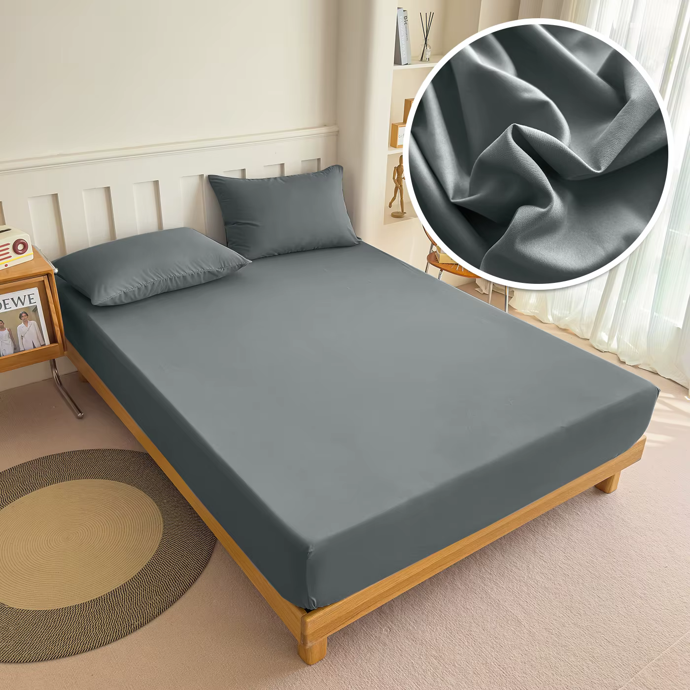 Drap-housse 90/120/150/180x200 avec bande élastique, couleur unie, protège-matelas, pour lits simple