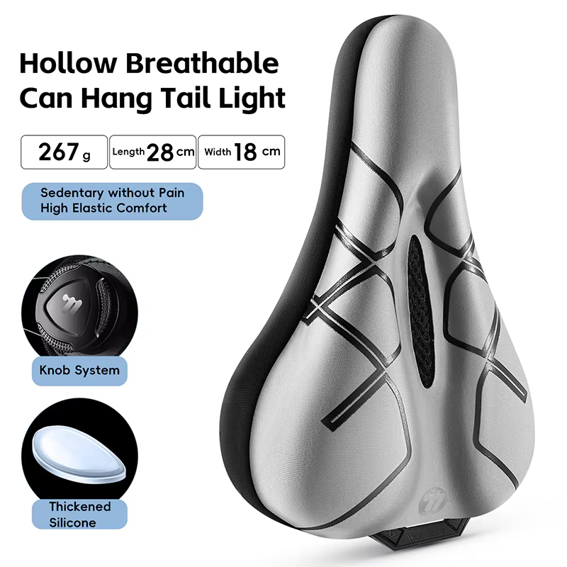 Housse de selle de vélo WEST BIKING, housse de coussin de vélo douce et confortable, système à bouto