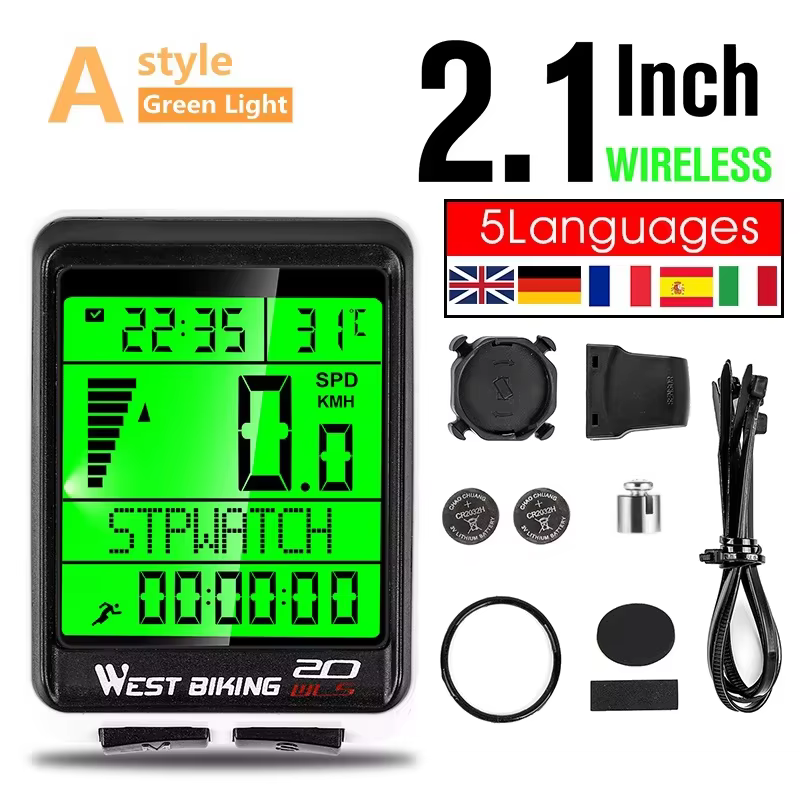 WEST BIKING-Compteur de vélo sans fil étanche à la pluie, ordinateur de vélo, chronomètre de vélo mu