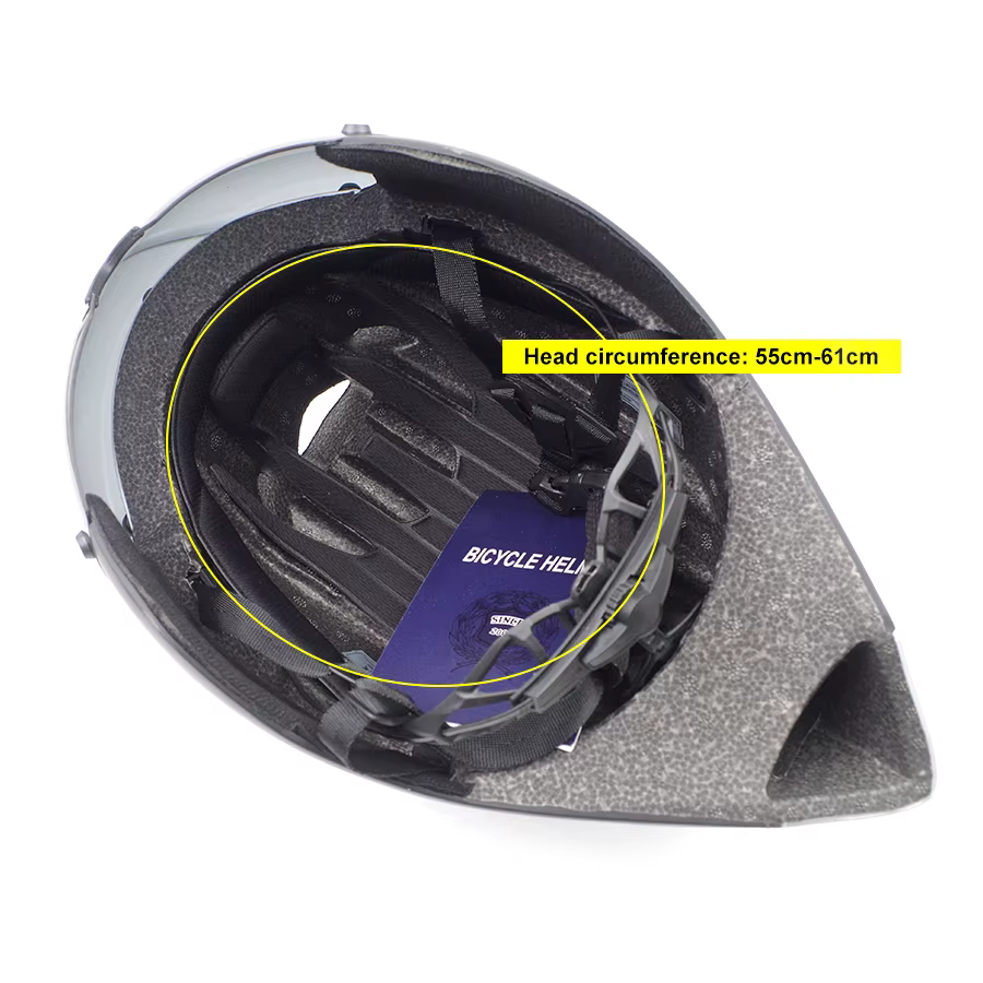 Casque de vélo TT pour homme, lunettes de lentille, TriDuvet LeicAero, casque de vélo de route, cour