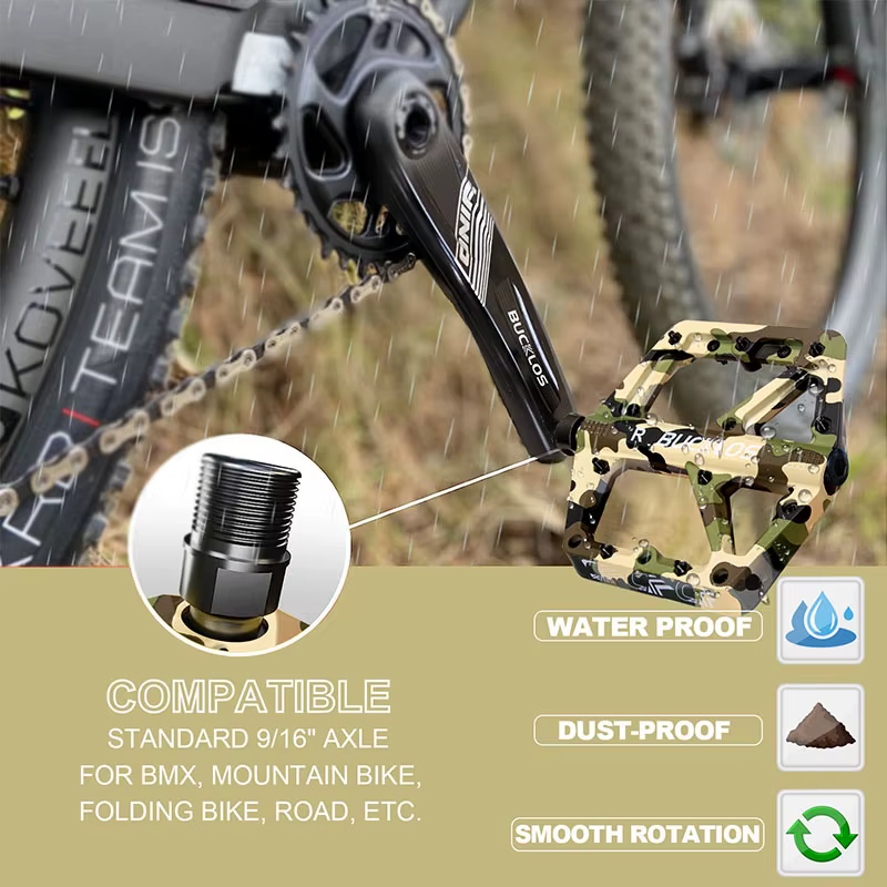 BUCKKub-Pédales de vélo plates en nylon ultralégères