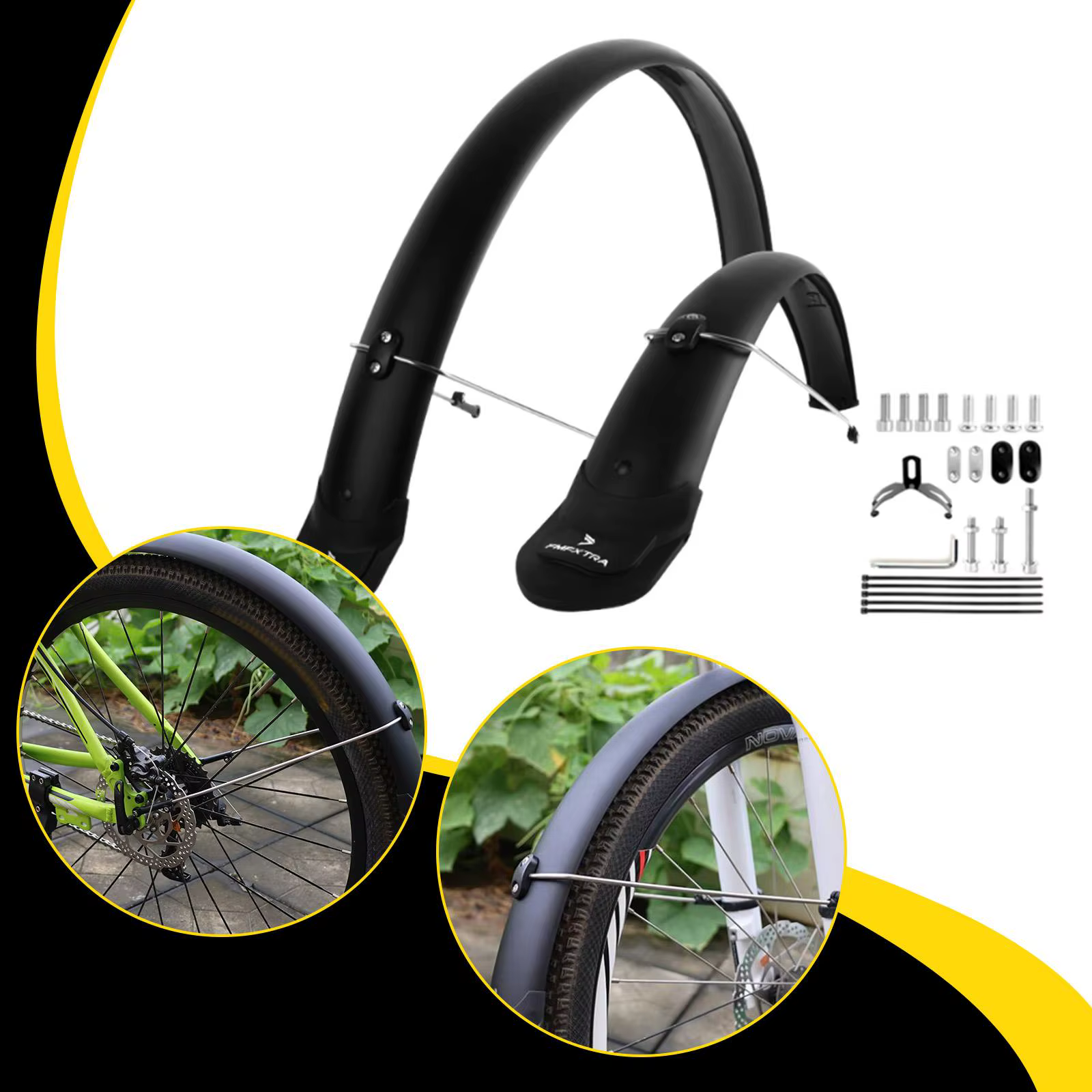 Garde-boue de vélo de montagne 26/29 pouces avec support de fixation