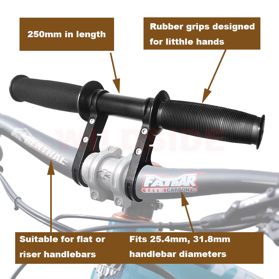 Guidon de siège de vélo vtt enfant monté sur le devant 250mm pour enfants