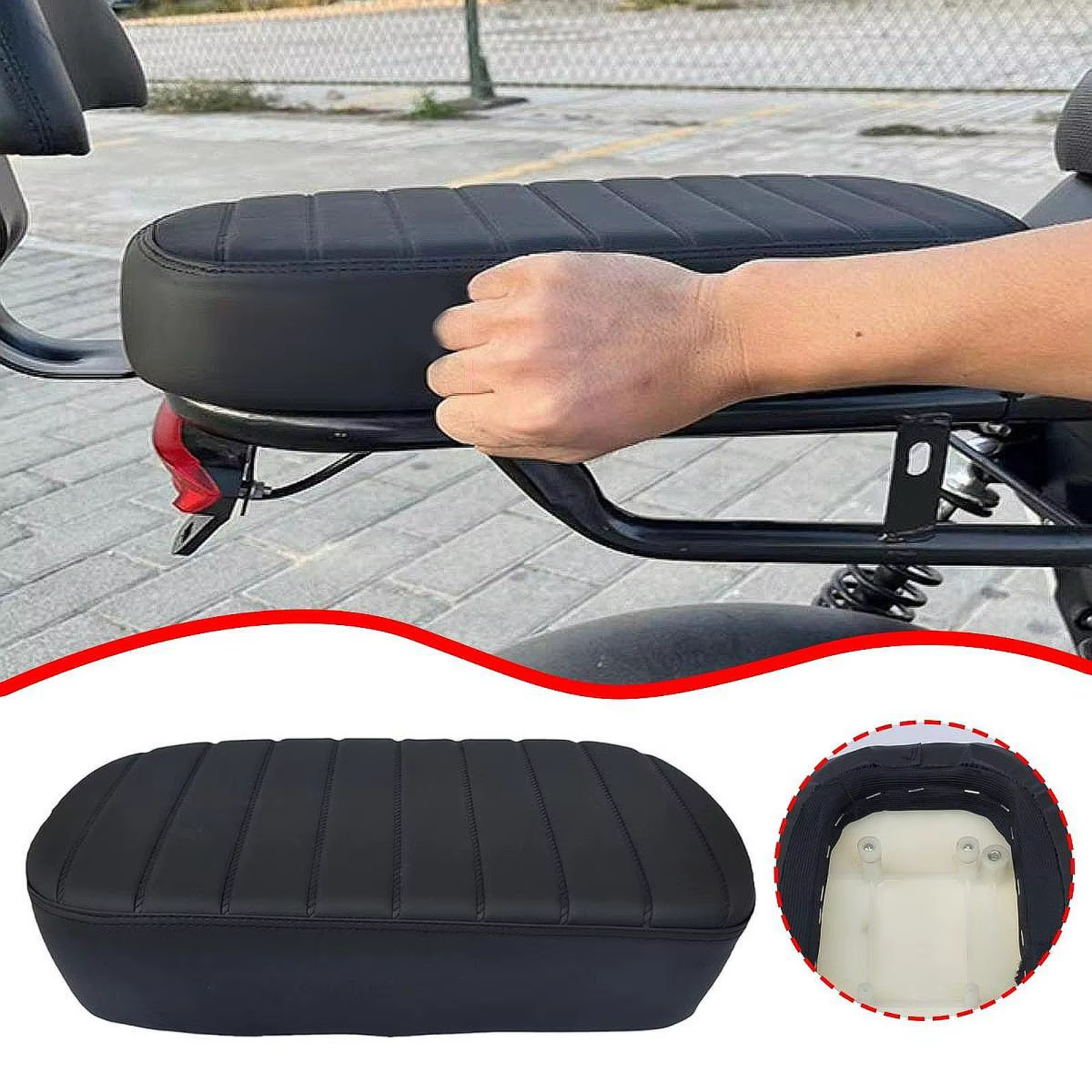 Coussin de passager arrière pour vélo électrique