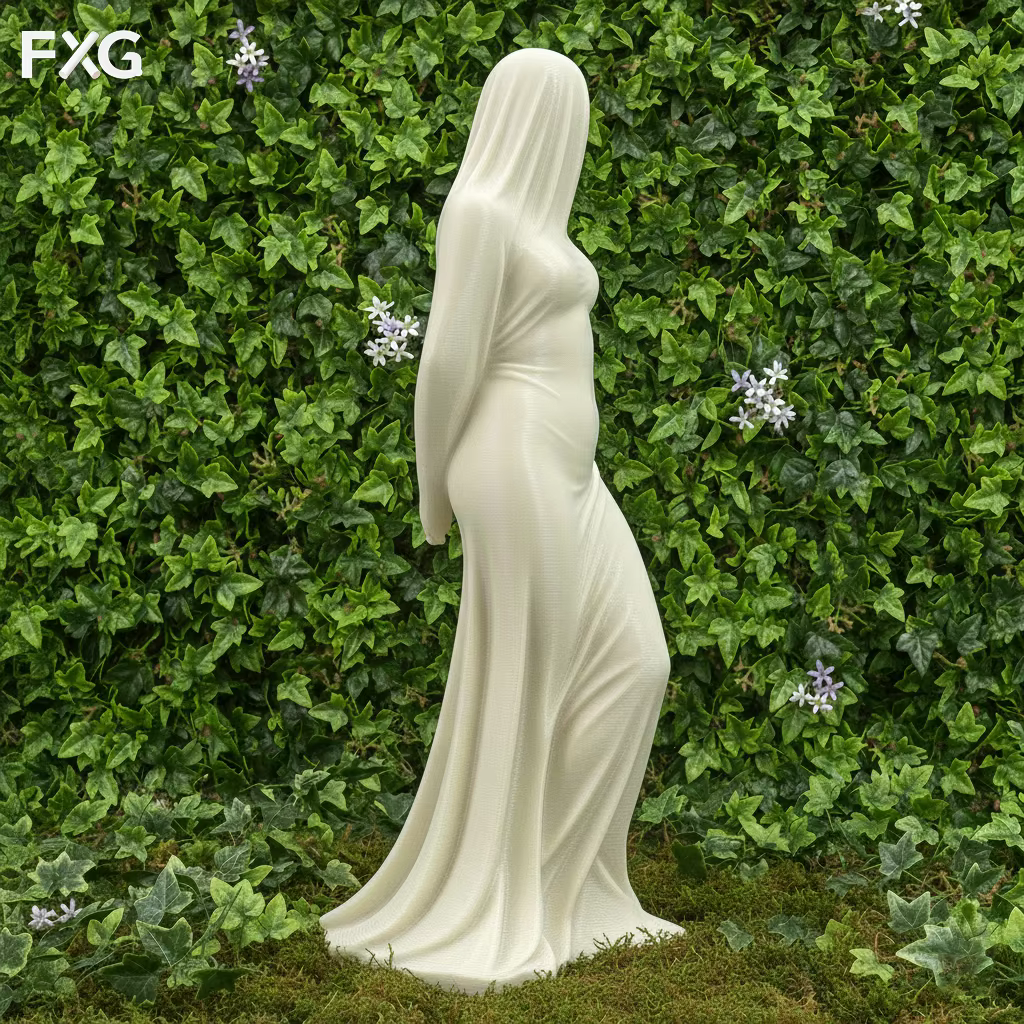 Sculpture de silhouette féminine couvrant une voile fluide, décoration de bureau, cadeau pour les joueurs, idée cadeau pour petit ami, cadeau de Noël, Halloween