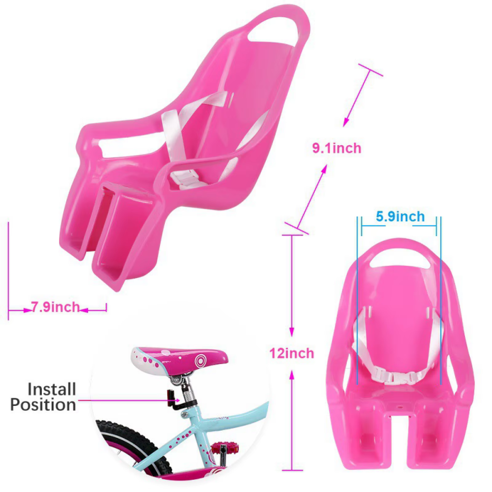 Porte-siège de vélo pour poupée bébé