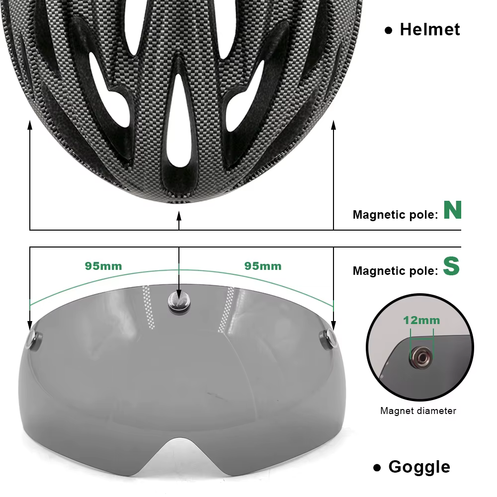 Casque de vélo lunettes de cyclisme visière accessoires route vtt Aero