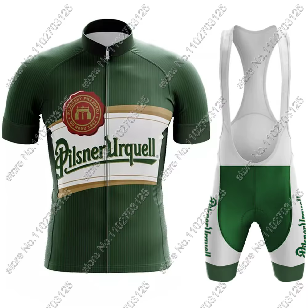 Drink Beer 2025 Maillot de cyclisme ensemble vert vêtements vélo de route chemises tchèques costume