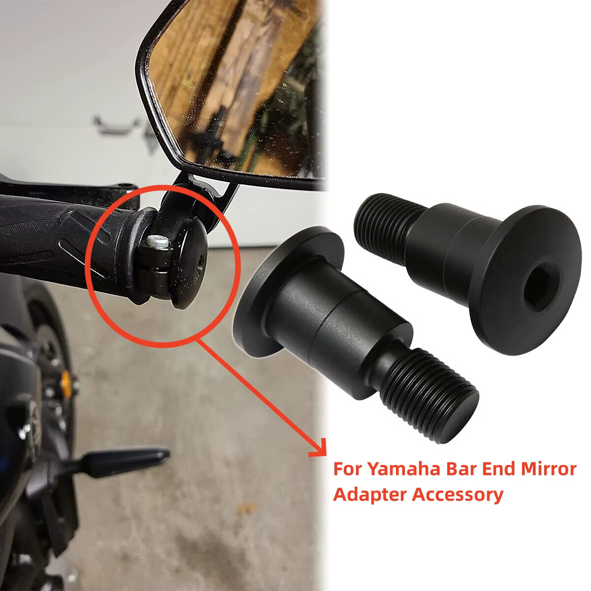 Adaptateur de rétroviseur d'extrémité de barre de moto