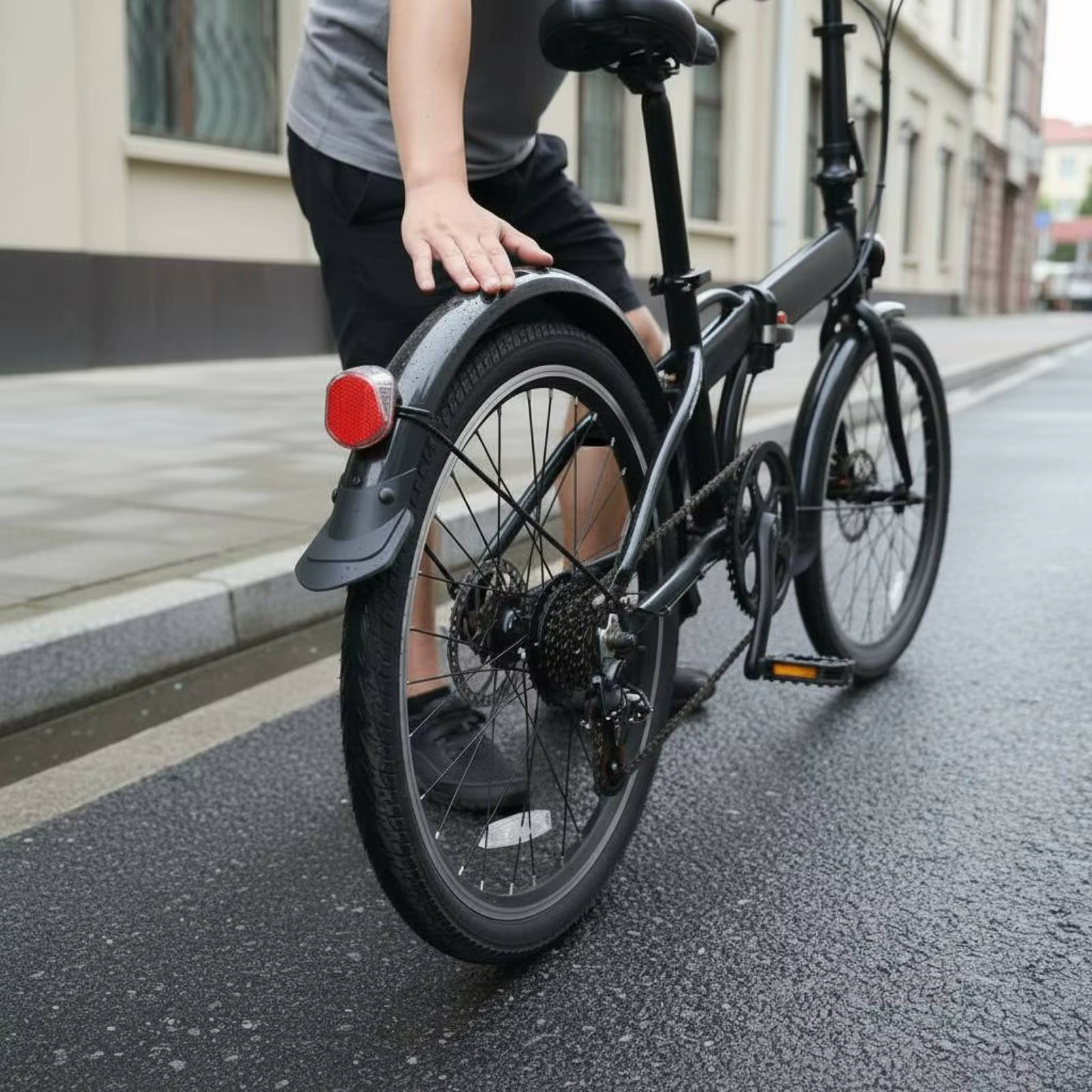 Ensemble de garde-boue pour vélo pliant de 20 pouces, protection contre l'eau, ensemble de garde-boue noir facile à installer, garde-boue pour vélo pour temps pluvieux