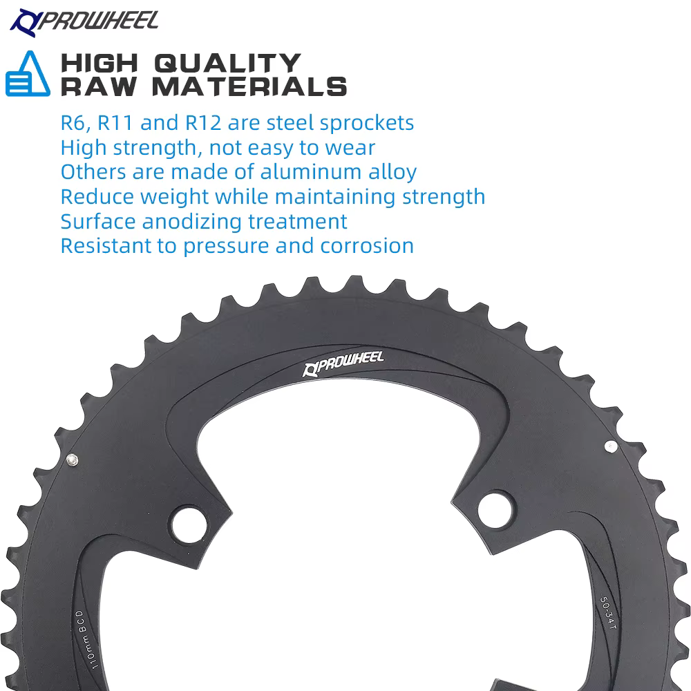 PROWHEEL-Pignon de vélo de route 110BCD 130BCD, double pignon de vélo pour plateau R7000, R8000, 4/5 griffe, 34T, 50T, 39T, 53T, 9 V, 10 V, 11V