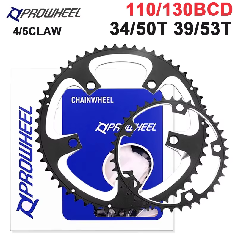 PROWHEEL-Pignon de vélo de route 110BCD 130BCD, double pignon de vélo pour plateau R7000, R8000, 4/5 griffe, 34T, 50T, 39T, 53T, 9 V, 10 V, 11V