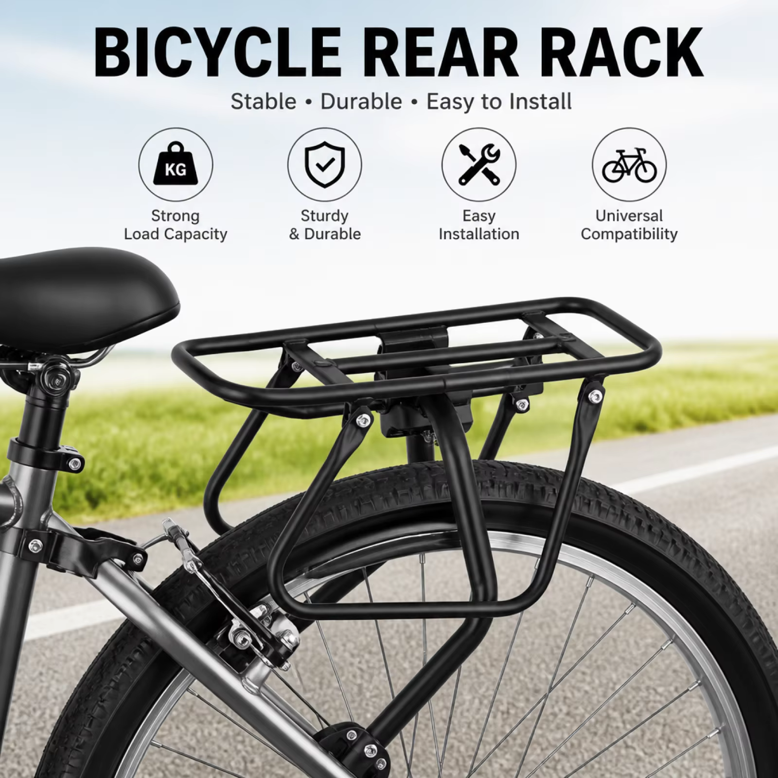 Porte-bagages arrière de vélo en alliage d'aluminium