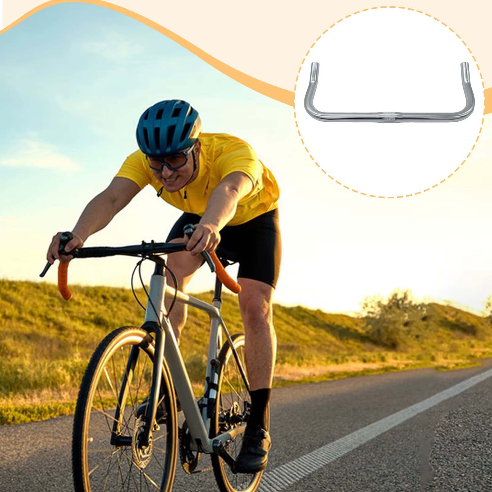 Guidon de vélo de route en alliage d'aluminium