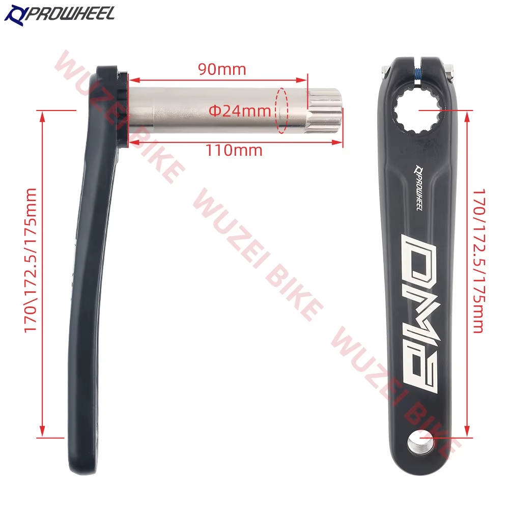 Manivelle de vélo de route PROWHEEL DMA GXPP en alliage d'aluminium 170 mm 172