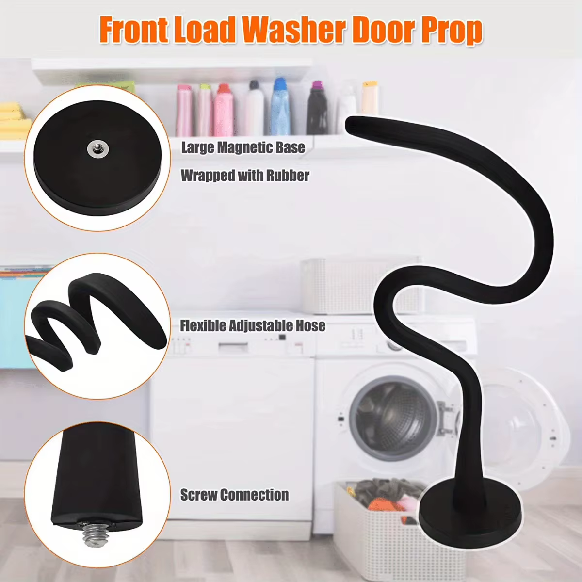 Support de porte magnétique pour lave-linge – Garde le linge frais, prévient la moisissure et les odeurs, installation facile, compatible avec la plupart des lave-linges et des lave-linges de camping-