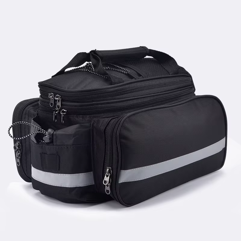 Sac de sacoche de vélo de grande capacité, sac d'étagère arrière de vélo de montagne, sac de rangement étanche pour bagages, sac de selle avec bande réfléchissante